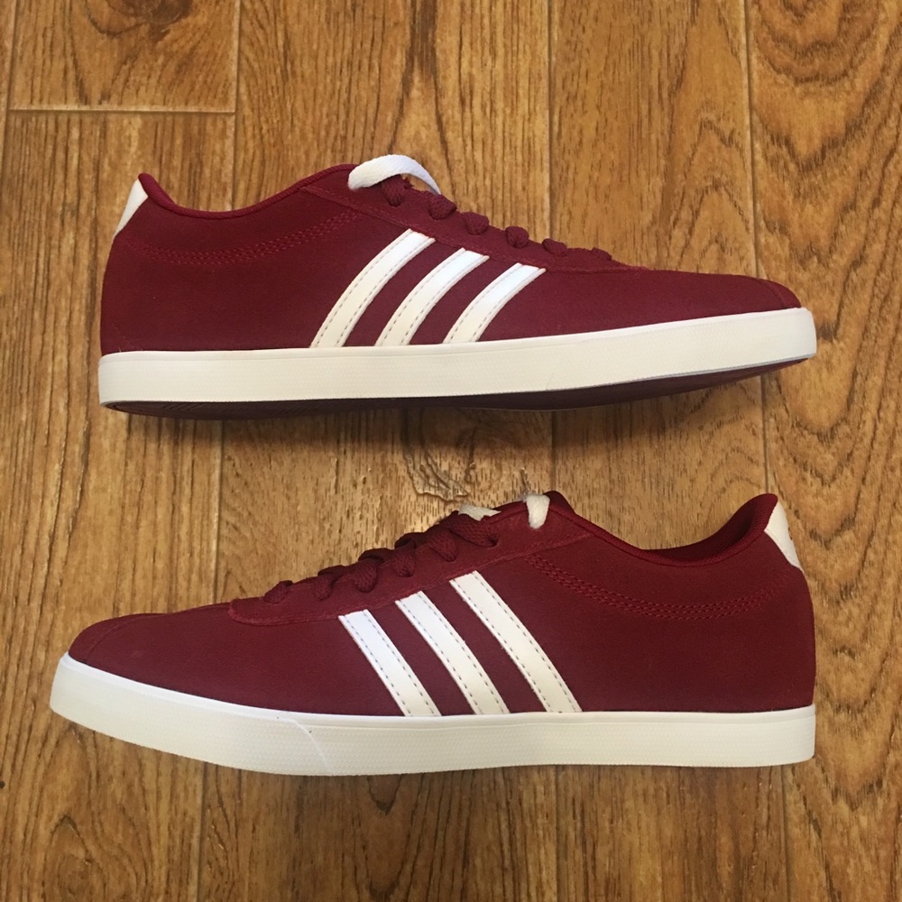 ADIDAS Courtset Burgundy Women’s Sneakers Size 9.5 - Picture 2 of 7